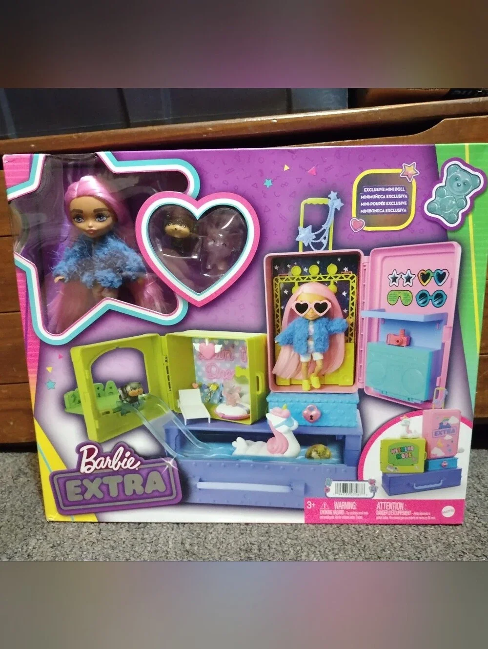 Barbie Extra Fashion Playset with Pink Hair & Purple Outfit